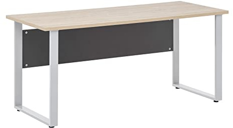 Möbelpartner Denver Schreibtisch, Eiche hell Dekor/Anthrazit, 65 cm tief