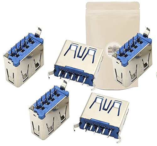 5X Prise USB 3.0 Femelle a souder PCB Board 9 Points Flat Piece de Rechange