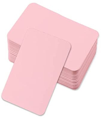 Jagowa 100 Blank Message Cards - Kraft Paper for Doodle & Handwritten Notes. Ideal for Greetings, Invitations & More (Pink)