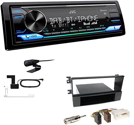 JVC KD-X482DBT 1-DIN Autoradio Media Receiver Digitalradio DAB+ Bluetooth Amazon Alexa USB Einbauset passend für KIA Sorento Facelift 2006-2009 schwarz