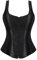 Jutrisujo Korsett Schwarz Damen Top Corset Corset Bustier Vollbrust Corsagen Mit Strapse Reissverschluss 7XL