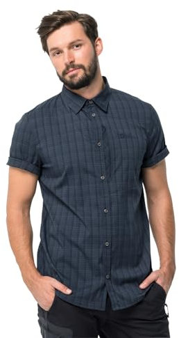 Jack Wolfskin Herren Rays Stretch Vent Men Shirt Shortsleeve, Night Blue, M EU