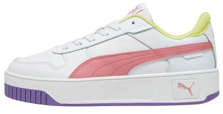 PUMA Sneaker Mädchen, Puma White Passionfruit Puma Silver, 37 EU
