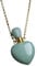 YIGEDAN Natural Green Jade Crystal Heart Shape Perfume Bottle Pendant Necklace Reiki