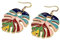 Monstera Enamel Earrings, Bright Colours, 3.5 cm drop, Cheese Plant Jewellery, Gift for Her, Gold Plated Wires