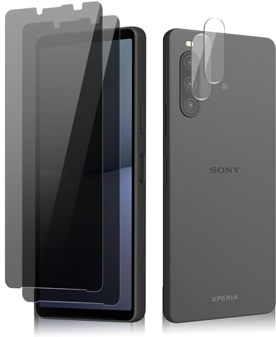 MiKoyi Sichtschutz Schutzfolie Kompatibel mit Sony Xperia 10 V 5G, Privacy Folie Displayschutz Kameraschutz Anti Spy Schutz Glas 9H Härte Blickschutzfolie Displayschutzfolie für Sony Xperia 10 V 5G
