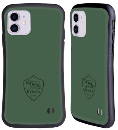 Head Case Designs Offizielle AS Roma Vollfarbe Grün Crest-Grafiken Hybride Handyhülle Hülle Huelle kompatibel mit Apple iPhone 11