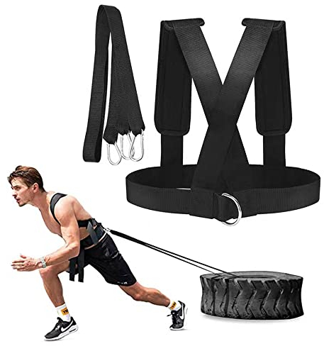 DZOZO Schlitten-Gurtband, Workout-Geschirr, Geschwindigkeitstrainer, Weste mit Zuggurt, Fitness, Geschwindigkeitstraining, Krafttraining, Gürtel für Widerstandstraining, Sportgeräte