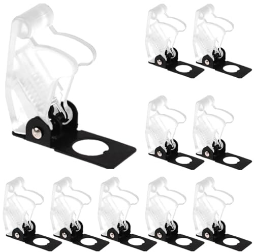 MKBKLLJY 10St. 12mm/0.47inch Montage Loch Transparent Sicherheit Flip Covers Staubdicht Wasserdicht Kunststoffkappe Flugzeug Schutzabdeckung für Toggle Switch Heavy Duty Toggle Switch