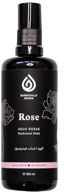 Essentially Arabia Rose Water Hydrosol - 100% Organic Rose Water Spray Calming and Rejuvenating | Pure, Natural, and Alcohol-Free | Premium Quality Skincare