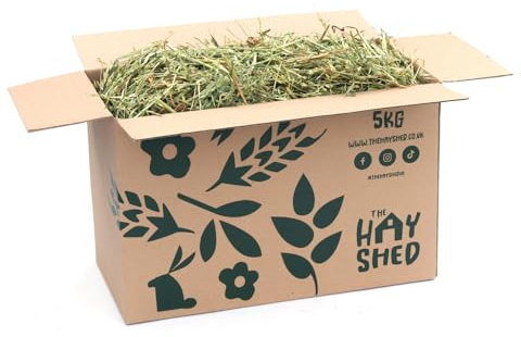 The Hay Shed Premium Oat Hay for Small Pets – Long Stem Feeding Grass Barn Dried, Dust Free, High Fibre, Natural Green Stem Oat Hay for Rabbits, Guinea Pigs, Hamsters, Chinchillas - 2.5kg