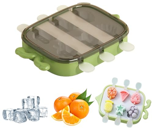 Eisformen Eis am Stiel Silikon - 6 Eisform Eis am Stiel mit Kunststoffstäbchen,Wiederverwendbar,Frucht Eis am Stiel Form,Mini Eisförmchen Stieleisformer BPA Frei,Eis zum Selber Machen Formen