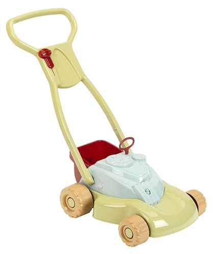 Theo Klein 7686 Rasenmäher mit abnehmbarem Auffangkorb I Mechanische Knatter- und Ratschgeräusche I Recyclingkunststoff I Anti-UV, Spielzeug für Kinder ab 18 Monaten
