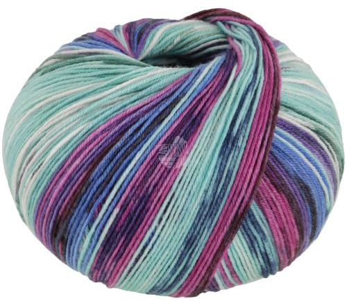 LANA GROSSA Meilenweit Seta | Hochwertiges Sockengarn mit Seidenanteil, waschmaschinenfest | Handstrickgarn 55% Schurwolle (Merino), Polyamid, & Seide | 100g Wolle zum Stricken & Häkeln | 400m Garn