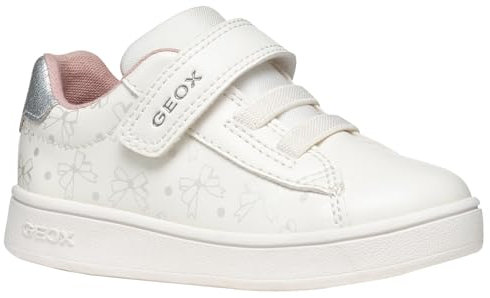 Geox B ECLYPER Girl A, Zapatillas Niñas, Optic White/Silver, 25 EU