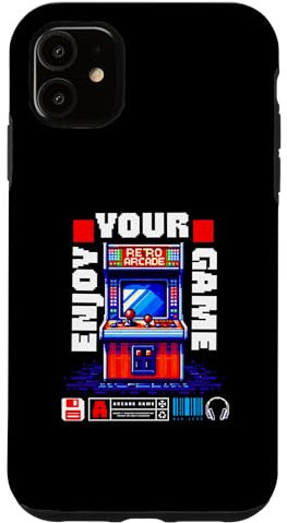 Hülle für iPhone 11 Classic Retro Arcade Gaming Pixel Art - Enjoy Your Game Tee
