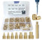 380 Stück Gewindeeinsätze Set mit M2, M2,5, M3, M4, M5, M6 (1/4), M8 Messing Gewindeeinsätzen für 3D-Druck Komponenten und Kunststoffteile, Messing Metrische Eingerollte Muttern
