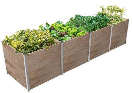 Bio Green 4 m² Hochbeet ErnteMAXX | Erweiterbar | Regionales Fichtenholz | Aluminiumprofile | 412,5 x 105 x 90 cm