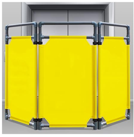 Recinzione stradale retrattile, Cancello di sicurezza a 3 pannelli, Porta barriera portatile con telaio in PVC, Barricata di attenzione per riparazioni ingegneristiche per folla C,Yellow-23.23x39in/3p