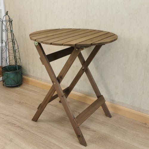 WEIDPHL Ensemble de Table et de chaises Toutes Saisons, Ensemble de Table de bistrot Pliant en Bois, Table Ronde et carrée pour Balcon, Jardin, Piscine, Cour, Camping,Round