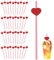 Ouliget Lot de 40 pailles jetables en forme de cœur rouge pour la Saint-Valentin, les mariages, les anniversaires, les fêtes, les fêtes (rouge pur)