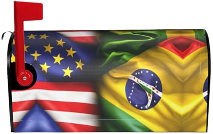 Bandiera americana e brasiliana stampa decorativa cassetta postale Wrap per la casa giardino decorazione della cassetta delle lettere involucro copertura della cassetta delle lettere