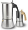 Milu Espressokocher 2, 4, 6, 9 Tassen - Sparset - Edelstahl Glas Mokkakanne, Espressokanne, Espresso Maker Set inkl. Untersetzer, Löffel, Bürste (Bundle)