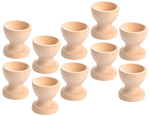 TOPBATHY Lot de 10 Coquetiers en Bois pour Pâques Décoration Créative Jouets pour Garçons Et Filles