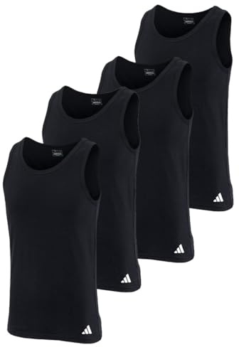 Adidas Herren Unterhemd Tank Top Baumwolle Sportswear 4er Pack