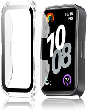 Mayfun Funda Compatible con Huawei Band 10/9 / 8, Ultra Delgada PC Carcasa con Protector de Pantalla, HD Anti-Arañazos, Fácil instalación - Transparente