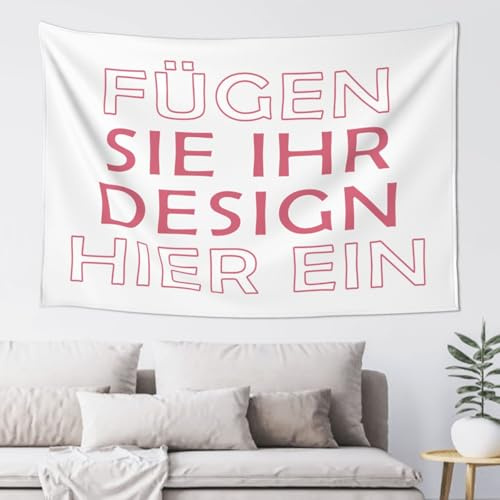 Wandteppich personalisiert selbst gestalten wandtuch Mit Eigenem Foto TEXT personalisierte tapestry Hintergrund für wohnzimmer schlafzimmer deko wand 152 cm x 130 cm
