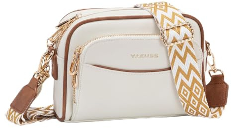 YaKuss Crossbody Bags for Women, Anti-Theft Cross Body Bag with RFID Blocking & Security Zip, Handbags & Shoulder Bags for Lady Girl Shopping Daily and Gift (White, Small)
