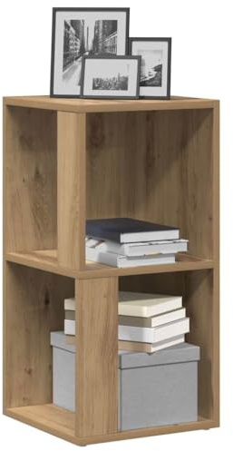 ROMHZKS Klassischer Eckschrank aus Holzwerkstoff mit reichlich Stauraum für Bücher und Multimedia-Geräte