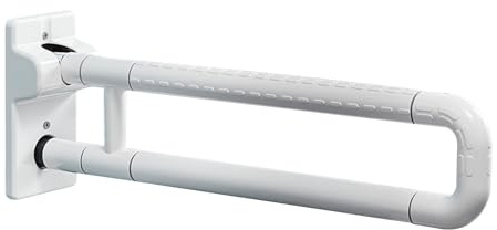 Maniglione Doccia Anziani Bianco, Maniglione Bagno Disabili Acciaio Inossidabile Maniglia di Sicurezza per Doccia 60cm Maniglie Antiscivolo Corrimano Barra Ribaltabile 60cm/23.6in