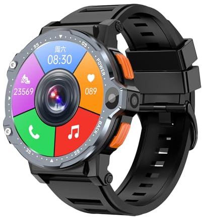 PGD988 4G LTE GPS Android 8.1 SIM Smart watch 64GB Memory Heart Rate Monitor Dual Cameras Satellite Nevigation Smartwatch(Black)