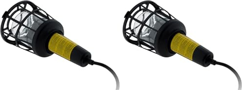 Zenitech Baladeuse plastique filaire 60W E27 sans ampoule 5m - Noir (Lot de 2)
