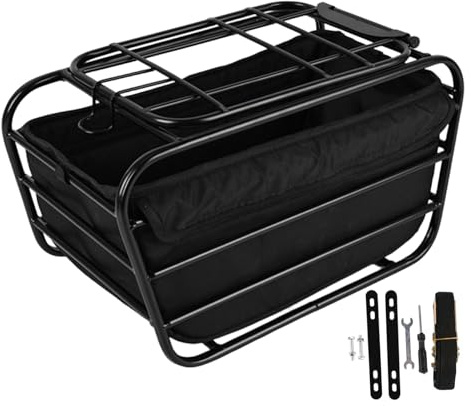 Milageto Fahrradkorb hinten, Gepäckträger, Leichter Behälter, Stabiler Fahrradkorb, Hundetransportkorb für Outdoor-Aktivitäten, Einkaufen, mit Liner, 38 cm X 23 cm X 21.5