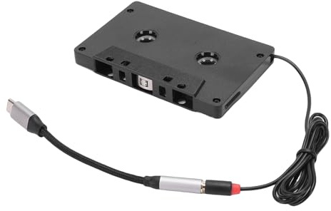 Leftwei Cassette Aux Adapter, 4 Channel Stereo Adapter, Type C Port with 3.5mm Aux, Ideal for Phones, Tablets, MP3 Players, Car Stereo & Headphones