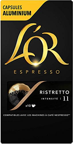 L'Or Espresso Café Ristretto Intensité 11 - 50 Capsules en Aluminium Compatibles Nespresso (Lot de 5X10 capsules)