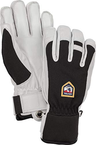 Hestra Armee-Handschuhe aus Leder, warm, vielseitig einsetzbar, für Winter, Skifahren und Snowboarden – Schwarz – 8