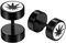 JewelryWe Schmuck Herren Ohrringe, Edelstahl Ahornblatt Blatt Fakeplugs Fake Plug Tunnel Ohrstecker Ohr Piercing, Schwarz Weiß