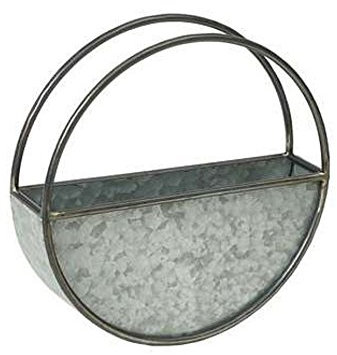 scotrade MND Round Galvanised Wall Planter Metal Material Vases plant decor use