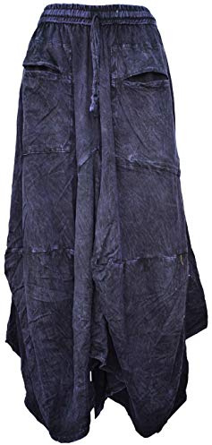 Gheri Da Donna Cotone Distressed Aperto Tasca Ciao Basso Gonna Viola