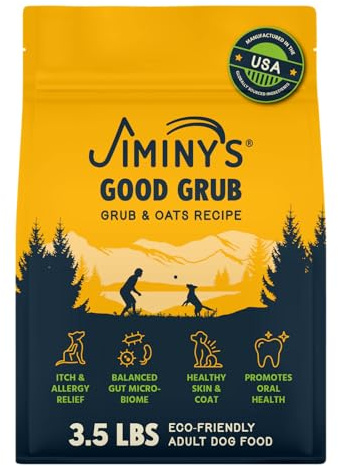 Jiminy's Good Grub Dry Dog Food, Hypoallergenic, Healthy Skin and Coat, Improved Oral Health, Made in USA, 3.5lb Bag (Pack of 1)
