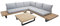 Mendler Garten-Garnitur HWC-H54, Garnitur Sitzgruppe Lounge-Set, Spun Poly Akazie Holz FSC® Alu - Hellbraun, Polster hellgrau