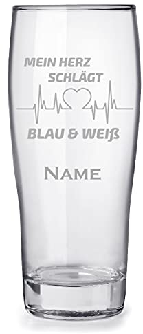 Bierglas mit Gravur 0,3l personalisiert mit Namen, tolles Geschenk für Papa Geburtstag - Motiv Gelsenkirchen Skyline