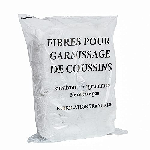 artapisserie.fr Ouate de Rembourrage Fibre de Coton recyclée - Sac 1 kg pour Le Garnissage de Coussins