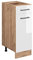 Vicco Küchenunterschrank R-Line, Weiß Hochglanz/Goldkraft Eiche, 30 cm ohne Arbeitsplatte