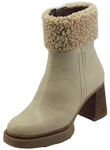 Wonders H-5205 Indios Cream Tronchetti Eleganti per Donna in Pelle con pellicciotto (Taglia 37)