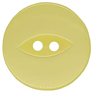 The Pearl Shop 20-pack runda fiskögonknappar, babyknappar, sömnad, stickning och hantverk - citron 11 mm/18 linjer